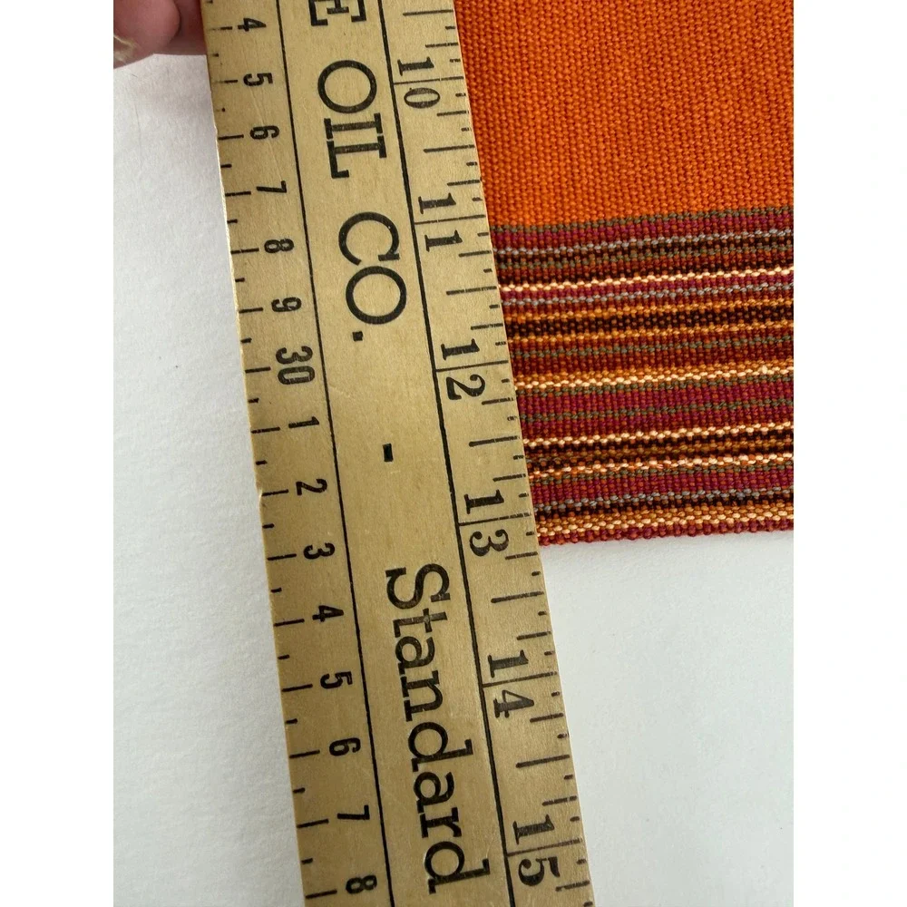 Royal Norfolk Linens Placemat‎ Solid Stripe Orange Woven Cotton New lot of 4